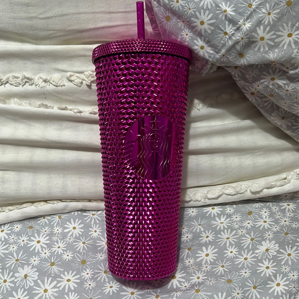 starbucks pink metallic cup